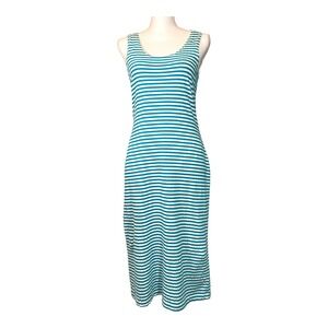 Water Midi Dress Aqua & White Stripes Size 8